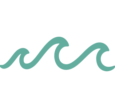 Sticker camping car vague de mer minimaliste - TenStickers