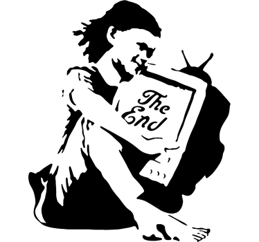 Sticker Maison Banksy Fille et TV - TenStickers