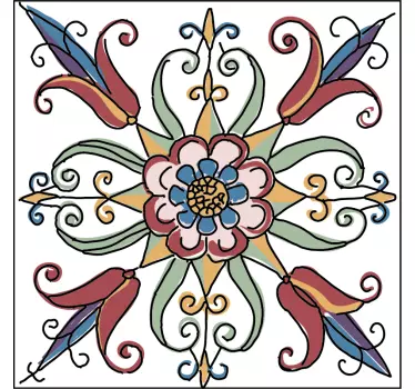 Sticker carrelage carreaux polonais - TenStickers
