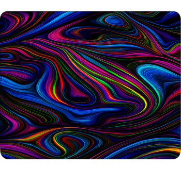 Sticker ordinateur effet chrome noir multicolore - TenStickers