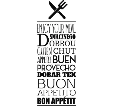 Sticker cuisine Bon appétit multilingue - TenStickers