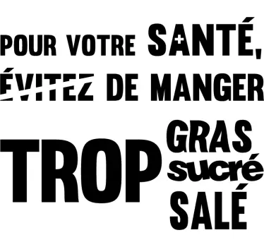 Sticker cuisine conseils pour votre santé - TenStickers