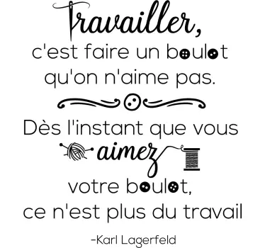Sticker Mural Citation Inspirante Lagerfeld - TenStickers
