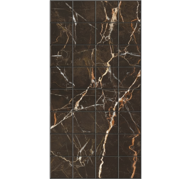 Carrelage adhésif marbre noir et doré - TenStickers