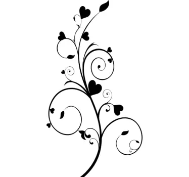 Sticker autocollant fleurs coeurs - TenStickers