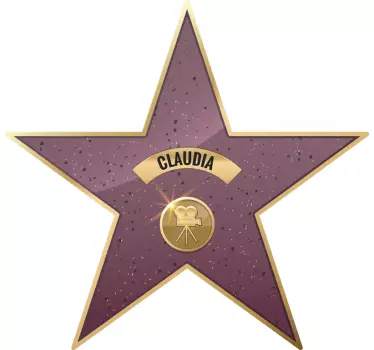 Sticker chambre ado étoile Walk of fame avec prénom - TenStickers