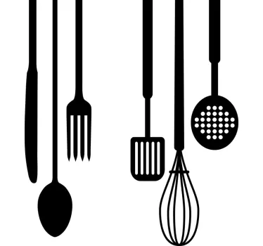 Sticker cuisine ustensiles suspendus - TenStickers