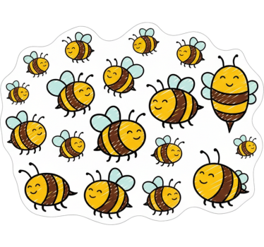Sticker vélo ensemble de jolis abeilles - TenStickers