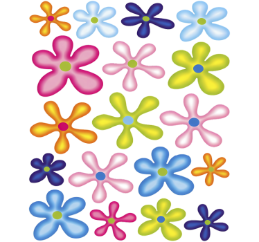 Sticker vélo fleurs hippie groovy - TenStickers