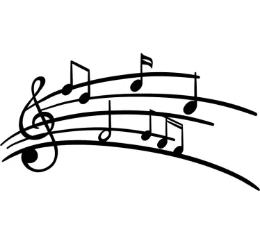 Sticker voiture dessin notes de musique - TenStickers
