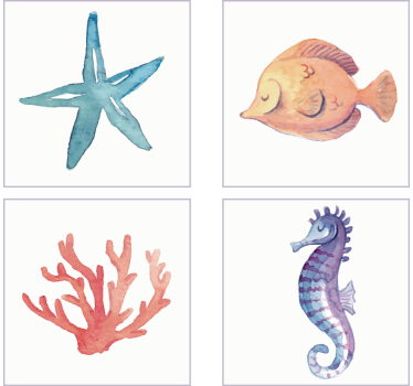 Sticker carrelage animaux de la mer - TenStickers