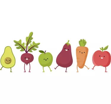 Sticker cuisine motif fruits et légumes - TenStickers