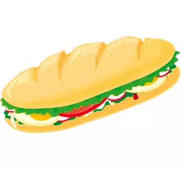 Sticker restaurant d'entreprise sandwich crudités - TenStickers