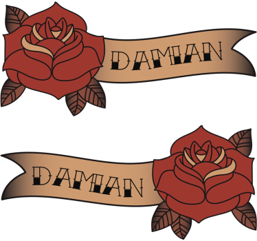Sticker fleur design de bannière rose - TenStickers