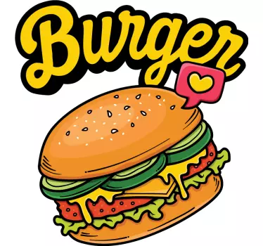 Sticker cuisine dessin burger - TenStickers