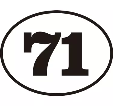 Sticker moto personnalisé numéro ovale - TenStickers