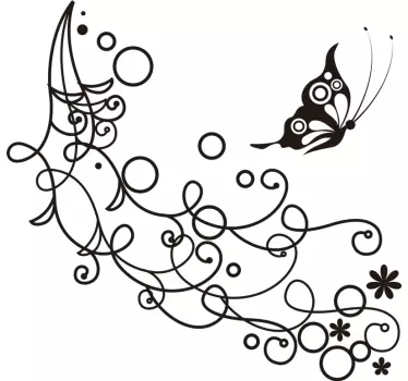Sticker voiture papillon et feuilles - TenStickers
