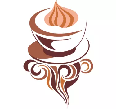 Sticker salle à manger illustration capuccino - TenStickers
