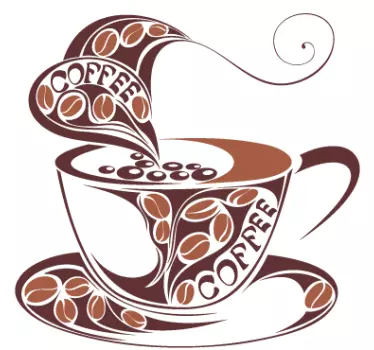 Sticker tasse de café fumant - TenStickers