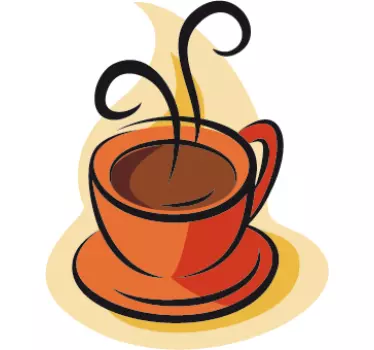 Sticker cuisine illustration café fumant - TenStickers