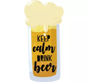 Sticker gastronomie reste calme, bois de la bière - TenStickers