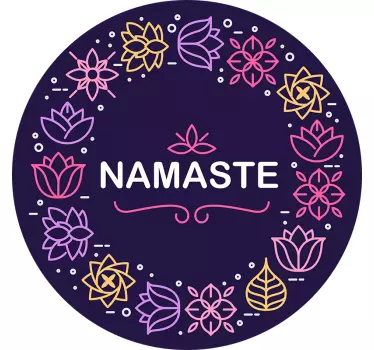 Sticker nature conception de cercle de fleurs de namaste - TenStickers