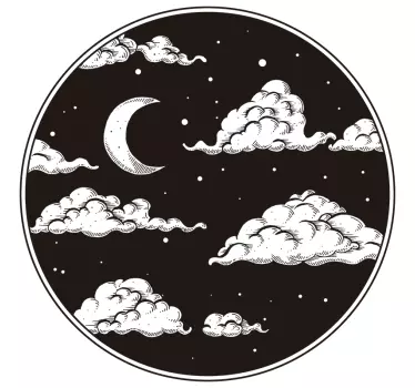 Sticker nature scène de nuages au clair de lune - TenStickers