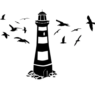 Sticker fenêtre phare monochrome - TenStickers