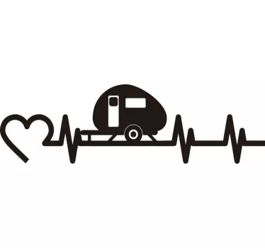 Autocollant camping car cardiogramme - TenStickers