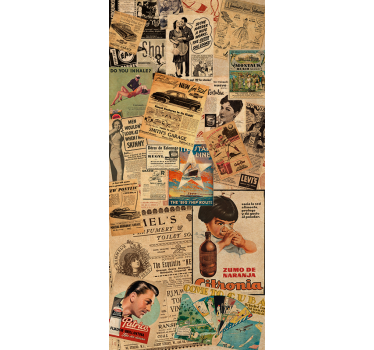 Sticker frigo coupures de publicité vintage - TenStickers