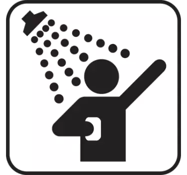 Sticker salle de bain porte symbole douche - TenStickers
