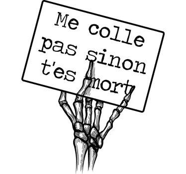 Sticker Voiture Dessin Texte squelette drôle - TenStickers