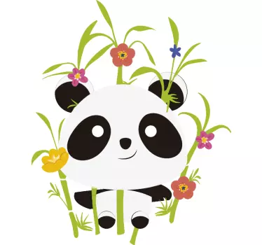 Sticker mural nature animal jungle panda mignon - TenStickers