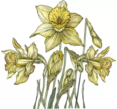 Sticker mural fleur jonquilles - TenStickers