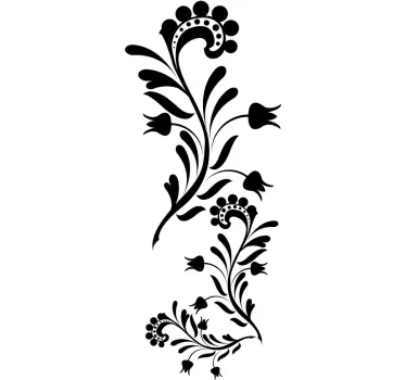 Sticker porte floral monochrome - TenStickers