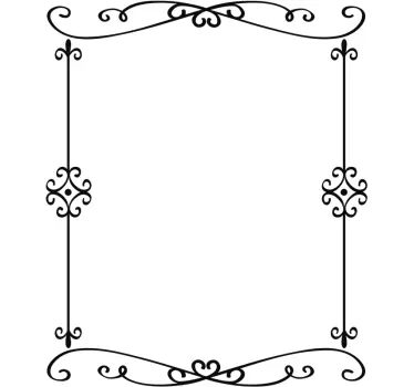 Autocollant mural ornemental miroir noir - TenStickers
