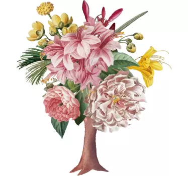 Sticker fleur arrangement floral d'arbre - TenStickers