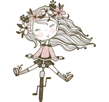 Art mural illustration fille fleurie - TenStickers