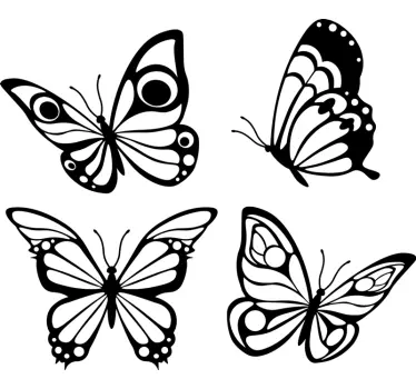 Sticker papillon grands monochrome - TenStickers