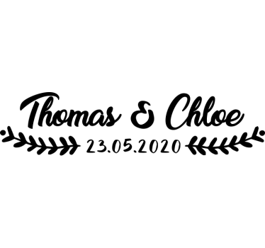 Sticker voiture personnalisé mariage – laurier - TenStickers
