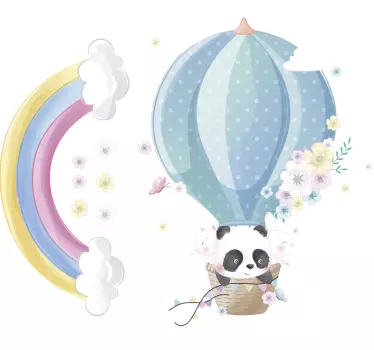 Sticker chambre bébé animaux sauvages sur pétales - TenStickers