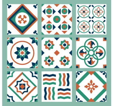 sticker de meubles de modèle de tuile - TenStickers