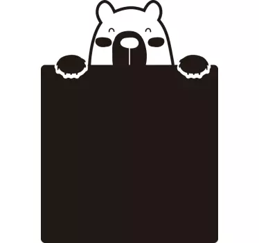 Sticker ardoise tableau noir ourson bloc-notes - TenStickers
