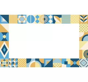 stickers muraux contour miroir carreaux colorés - TenStickers