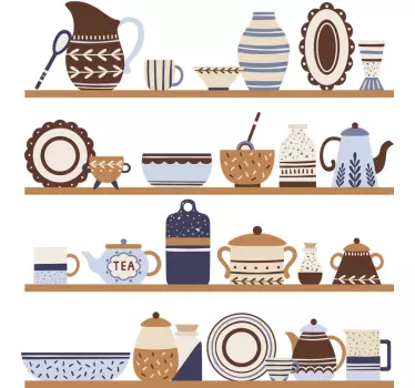Sticker cuisine de couverts de vaisselle - TenStickers