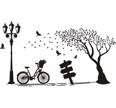 Sticker nature vélo avec lampe - TenStickers