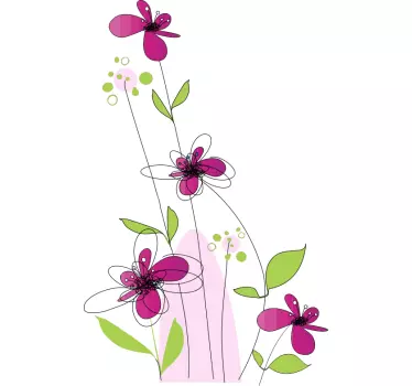 Sticker fleurs tons violettes - TenStickers