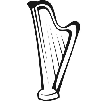 Sticker musique dessin harpe - TenStickers