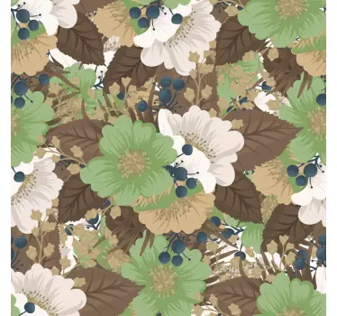 Sticker meuble bouquet de fleurs et feuilles marrons - TenStickers