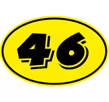 Sticker moto personnalisé jaune et noir chiffre - TenStickers